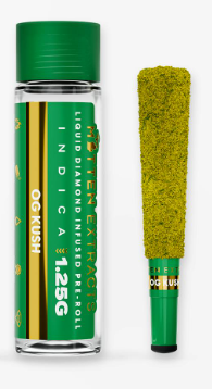 Photograph of product: MITTEN EXTRACTS | Og KUSH | Oui'd | INFUSED PRE-ROLL | 1.25G | REC