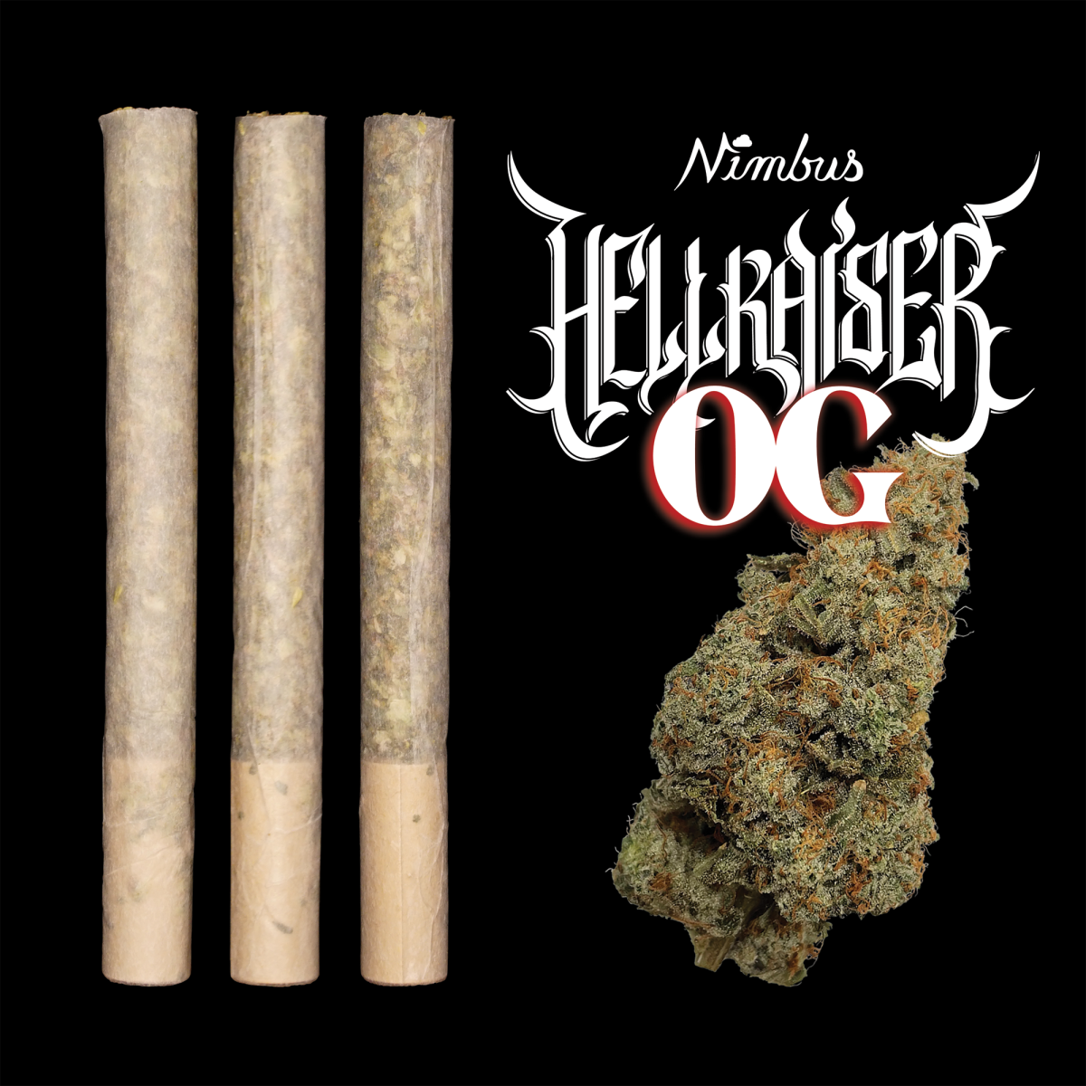 Photograph of Product: Hell Raiser OG l PreRoll 3 Pack