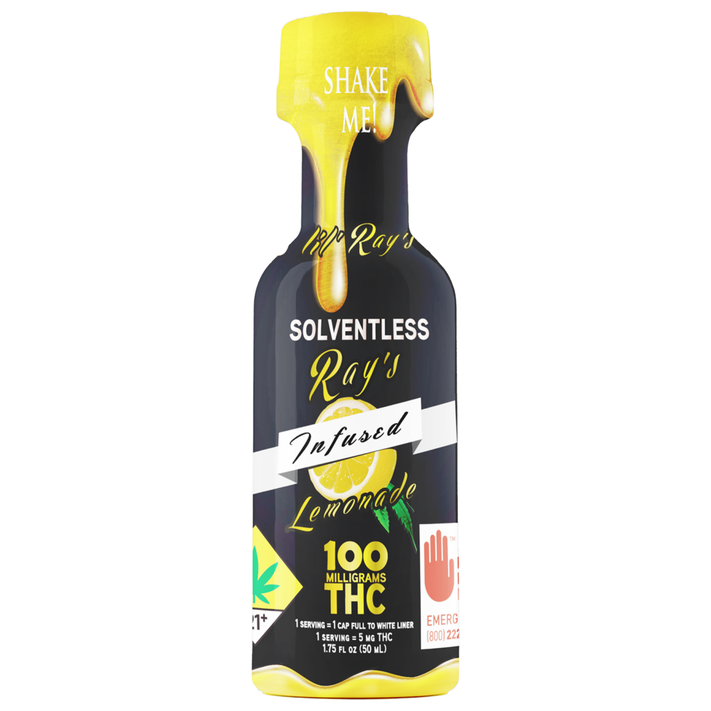 Photograph of product: Rays - Solventless Original Lemonade Shot - 100mg TH-oui - au chocolat Rosin Liquid Edible