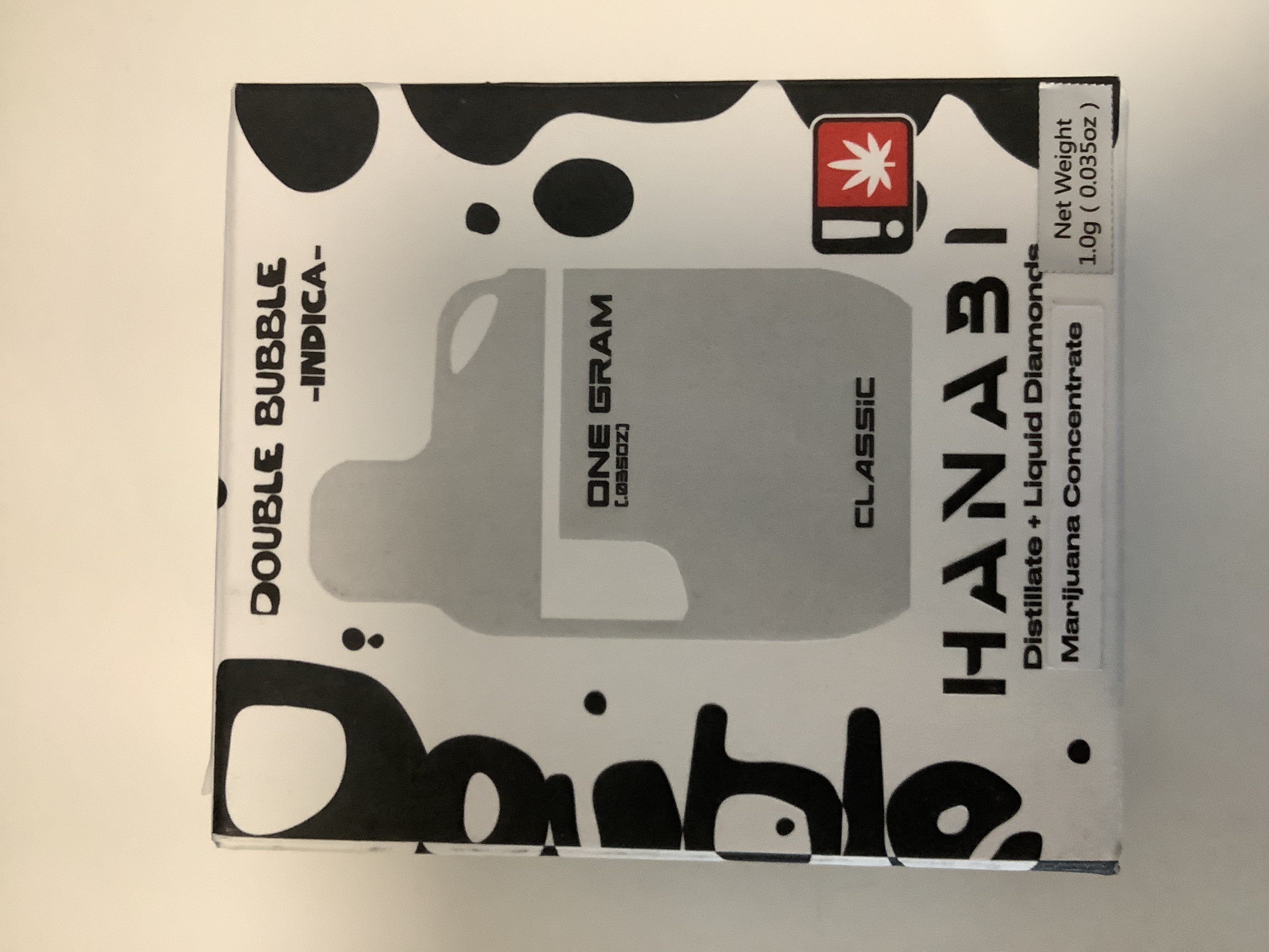Photograph of product: Hanabi - CLASSIC: DOUBLE BUBBLE - Disposable Distillate Cartridge - (1g) - I