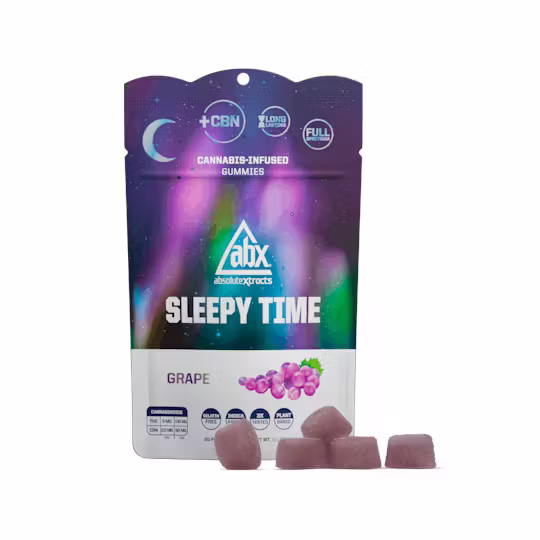 Photograph of product: ABX - Grape Sleepy Time Hash Rosin CBN Gummies 100mg THC : 50mg CBN
