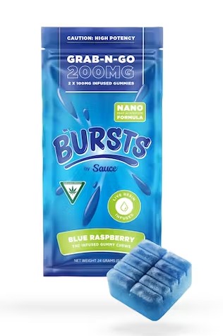 Photograph of Product: Blue Raspberry | Grab-N-Go | 200mg | 2 x 100mg | Bursts by Sauce