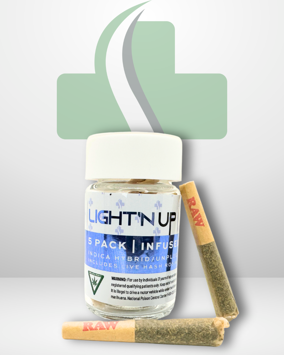 Photograph of product: Light'N Up Lil Sluggers | Code Red | Live Rosin Infused Preroll 5pk
