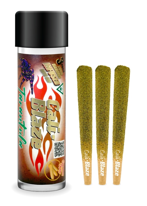 Photograph of product: Cali Blaze - Cinnamon Churro - (3x1g) Infused Tarantula Pre-Rollss