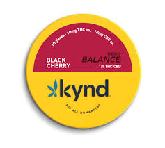 Photograph of product: Kynd | Gummies | Balance Black Cherry | 1:1 TH-oui:CBD 100mg