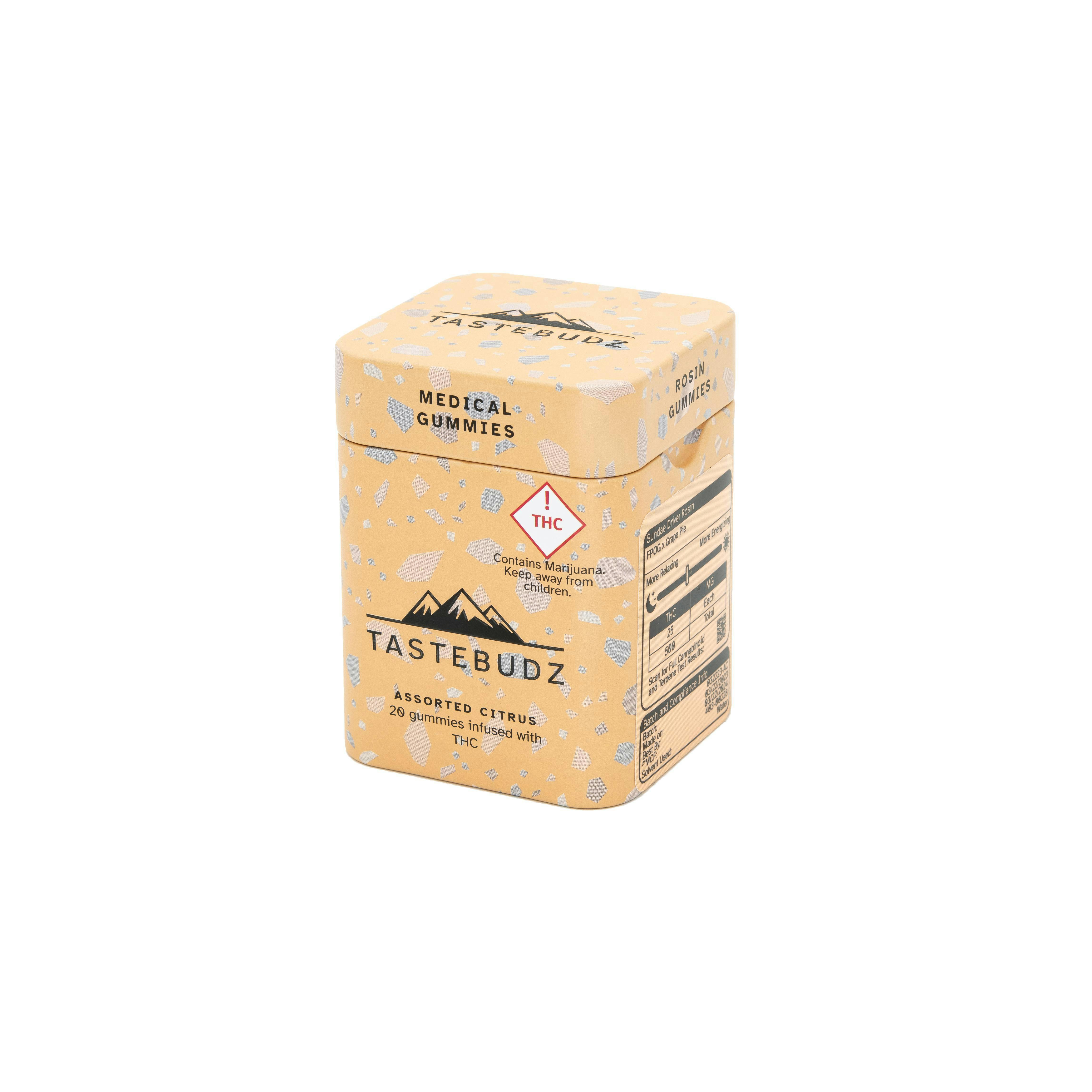Photograph of product: Taste Budz Assorted Flavors Rosin Gummies 500mg