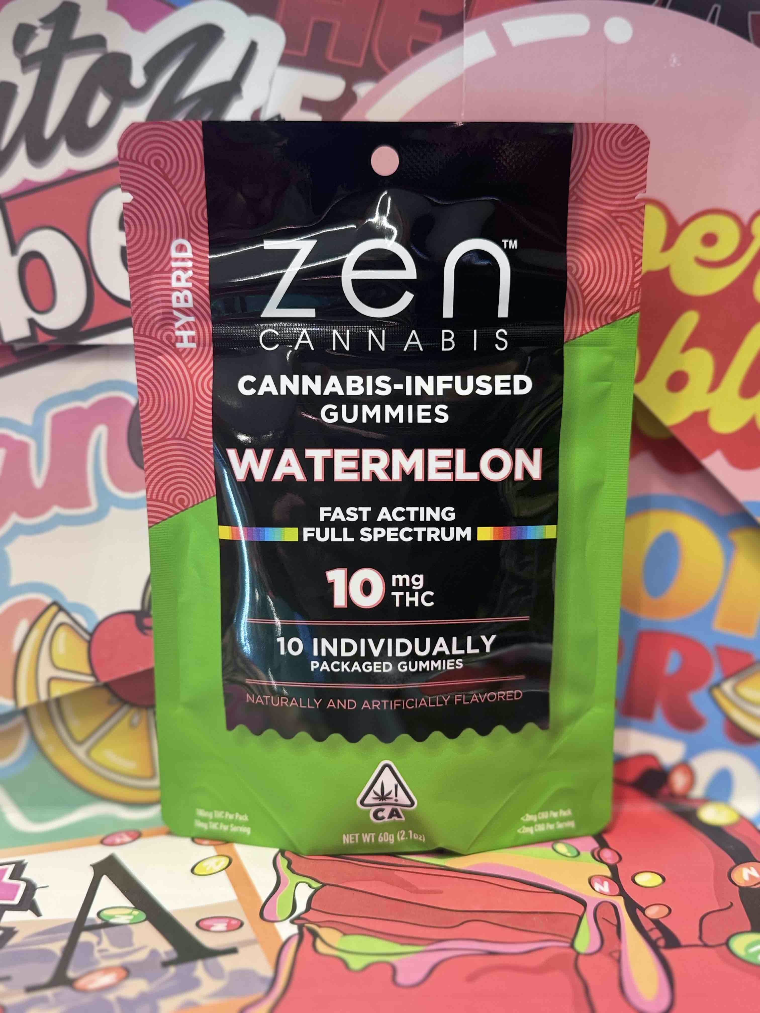 Photograph of product: Watermelon Hybrid Gummy 100mg | Zen