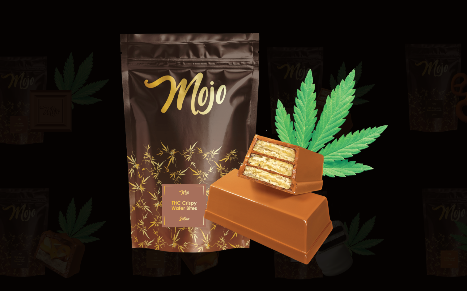 Photograph of product: Mojo 200mg Chocolate | Crispy Wafer Bites - Oui'd