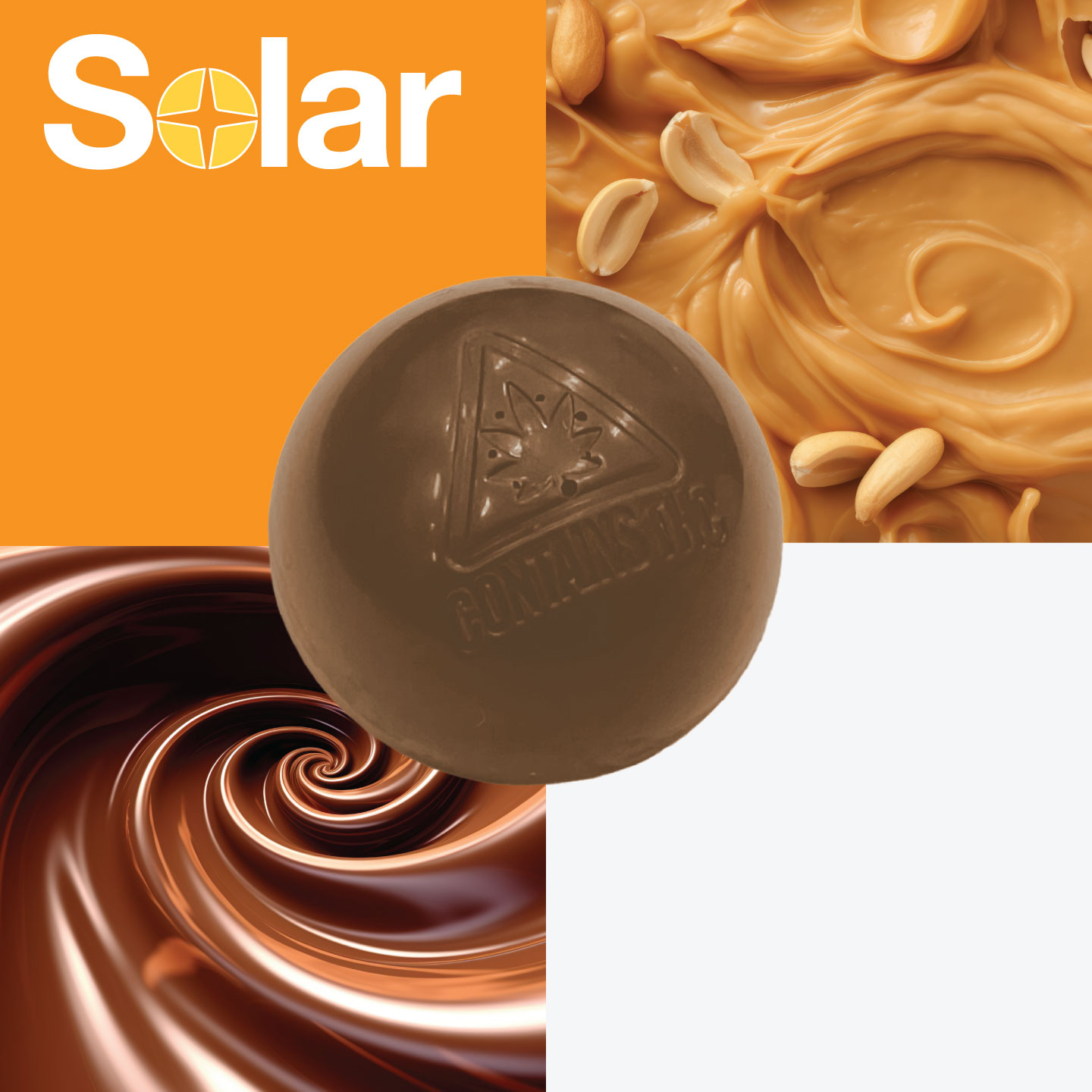 Photograph of product: Peanut Butter Milk Chocolate | Solar Bonbons | 20pk