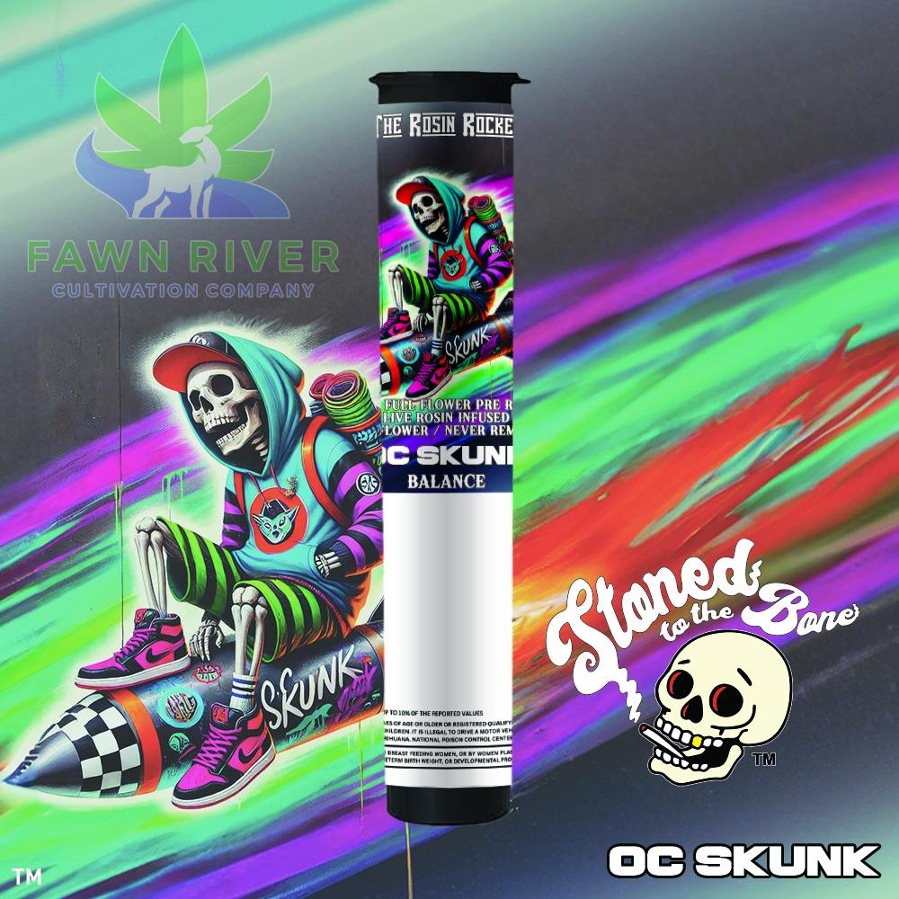 Photograph of product: Stoned To the Bone | OC Skunk | Rosin Rocket | 1.3G