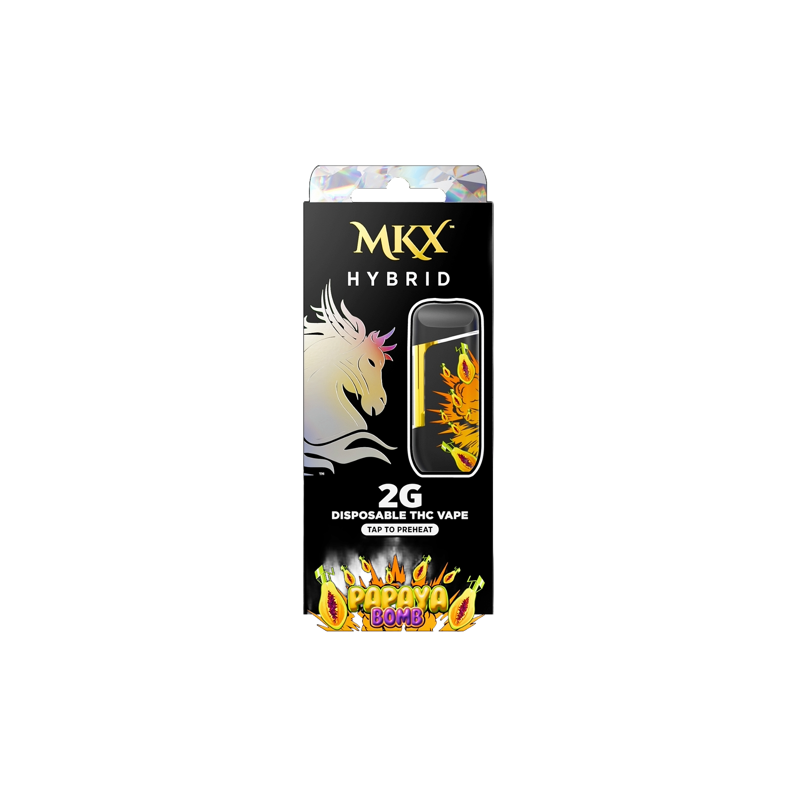 Photograph of product: MKX | PAPAYA BOMB | HYBRID | DISPOSABLE VAPE | 2G