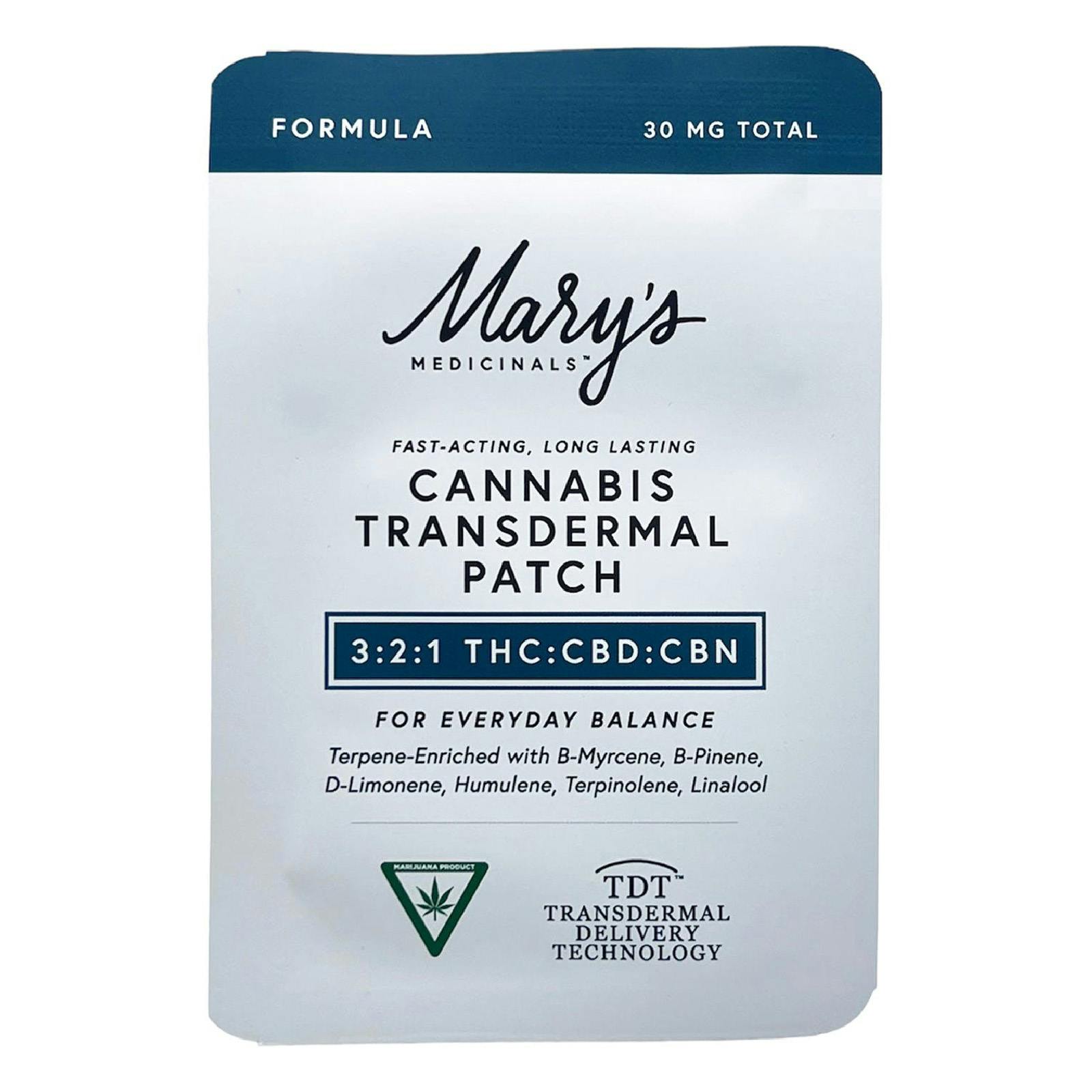 Photograph of product: Mary's Medicinal Transdermal Patch - Formula (3:2:1) (TH-oui:CBD:CBN)