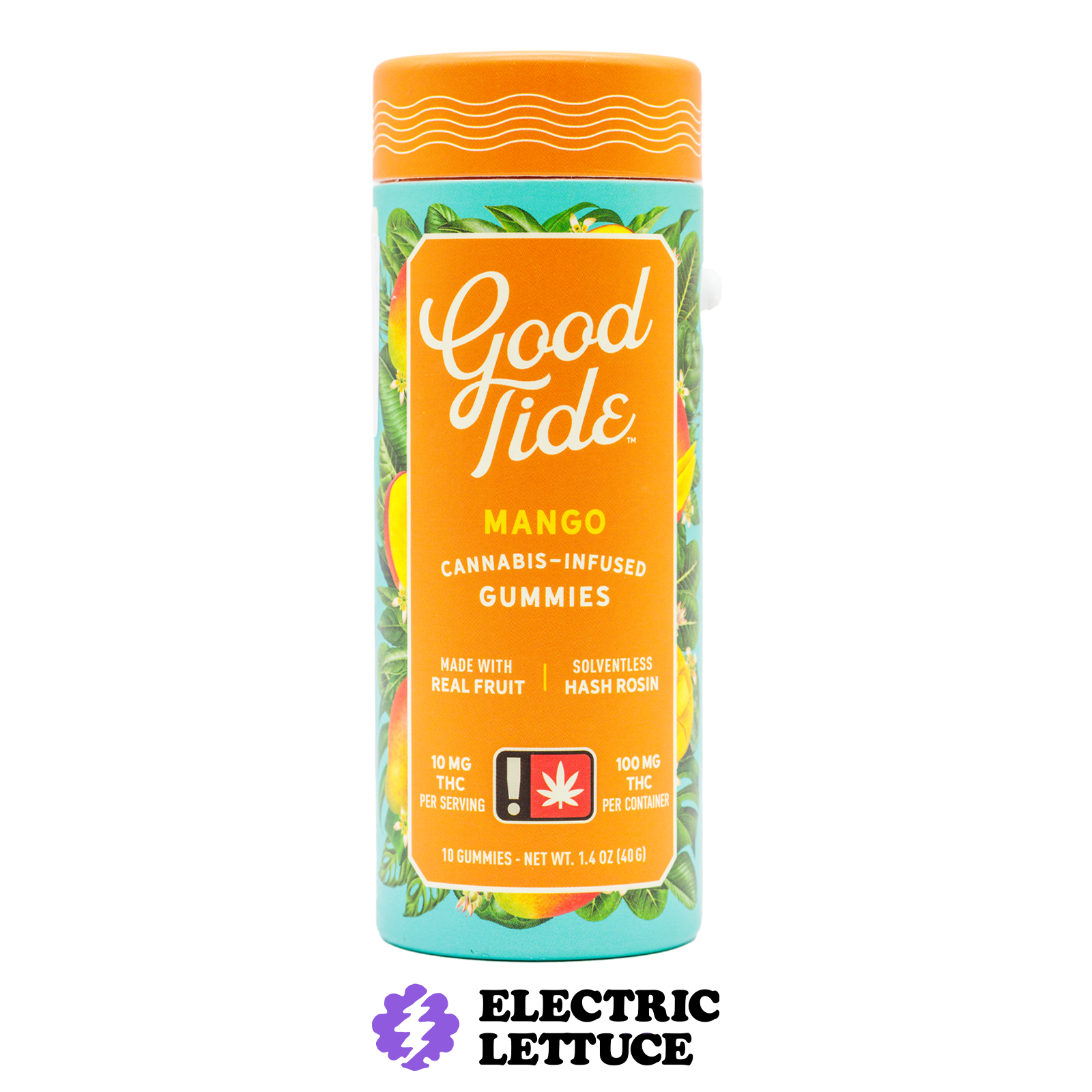 Photograph of product: Good Tides Mango Oui'd Solventless au chocolat Gummies 100mg