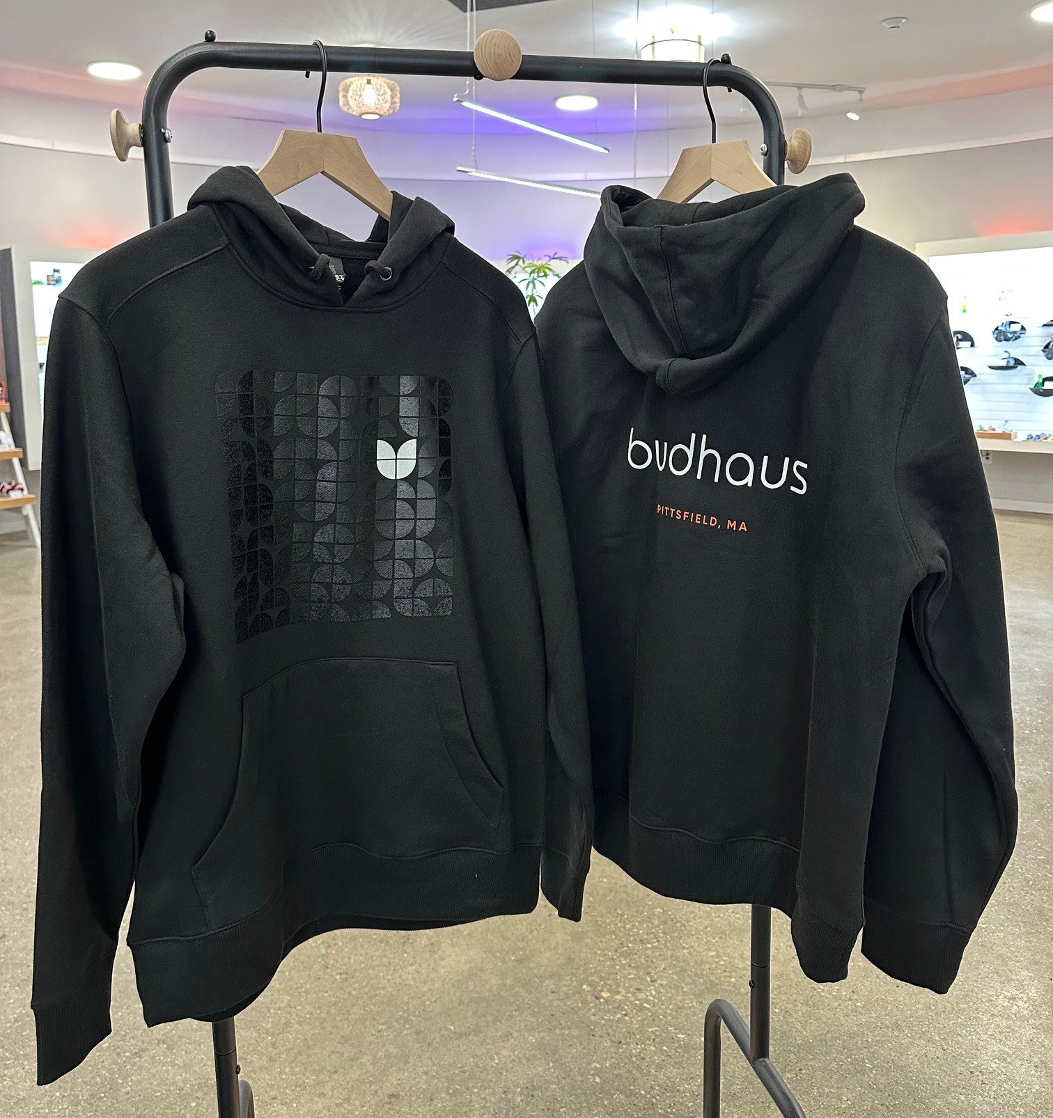 Photograph of product: Black Pattern on Black Budhaus Sweatshirt - X-Large