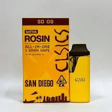 Photograph of product: SD OG Live Rosin AIO (1g) Vape - CLSCS SD OG 1g AIO