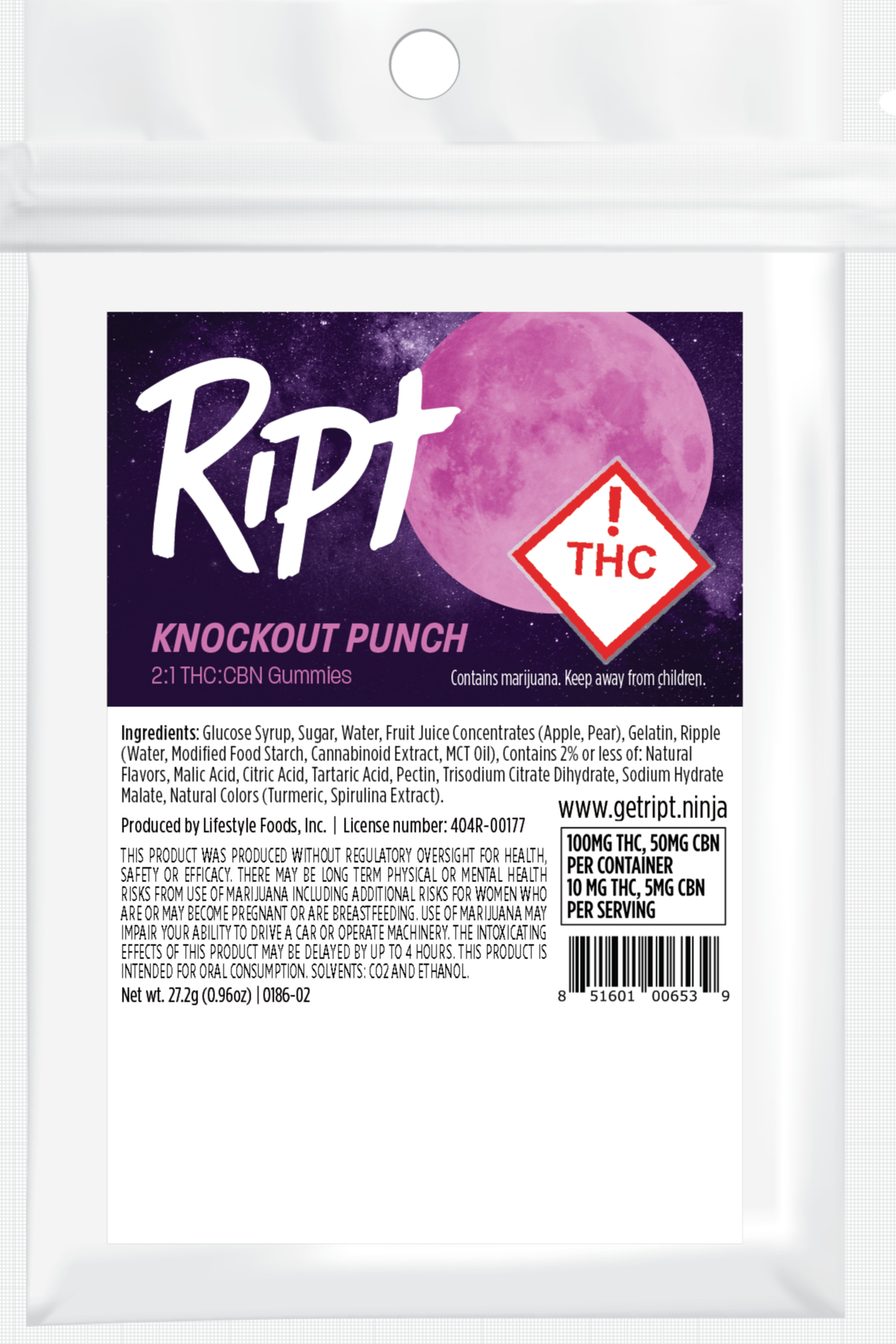 Photograph of product: Ript-Knockout Punch-Sleep