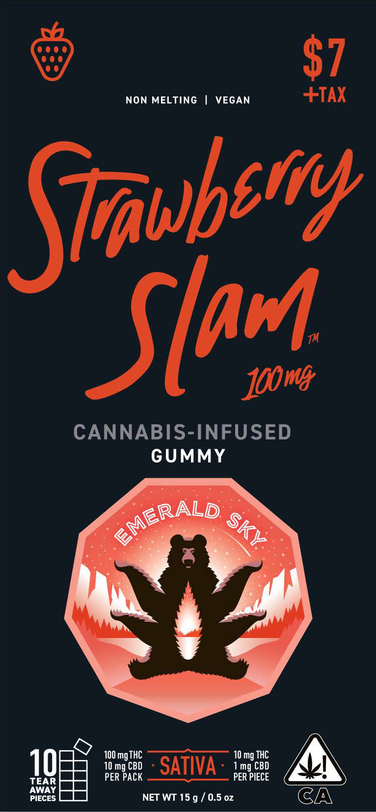 Photograph of product: Emerald Sky Strawberry Slam Gummies 100mg