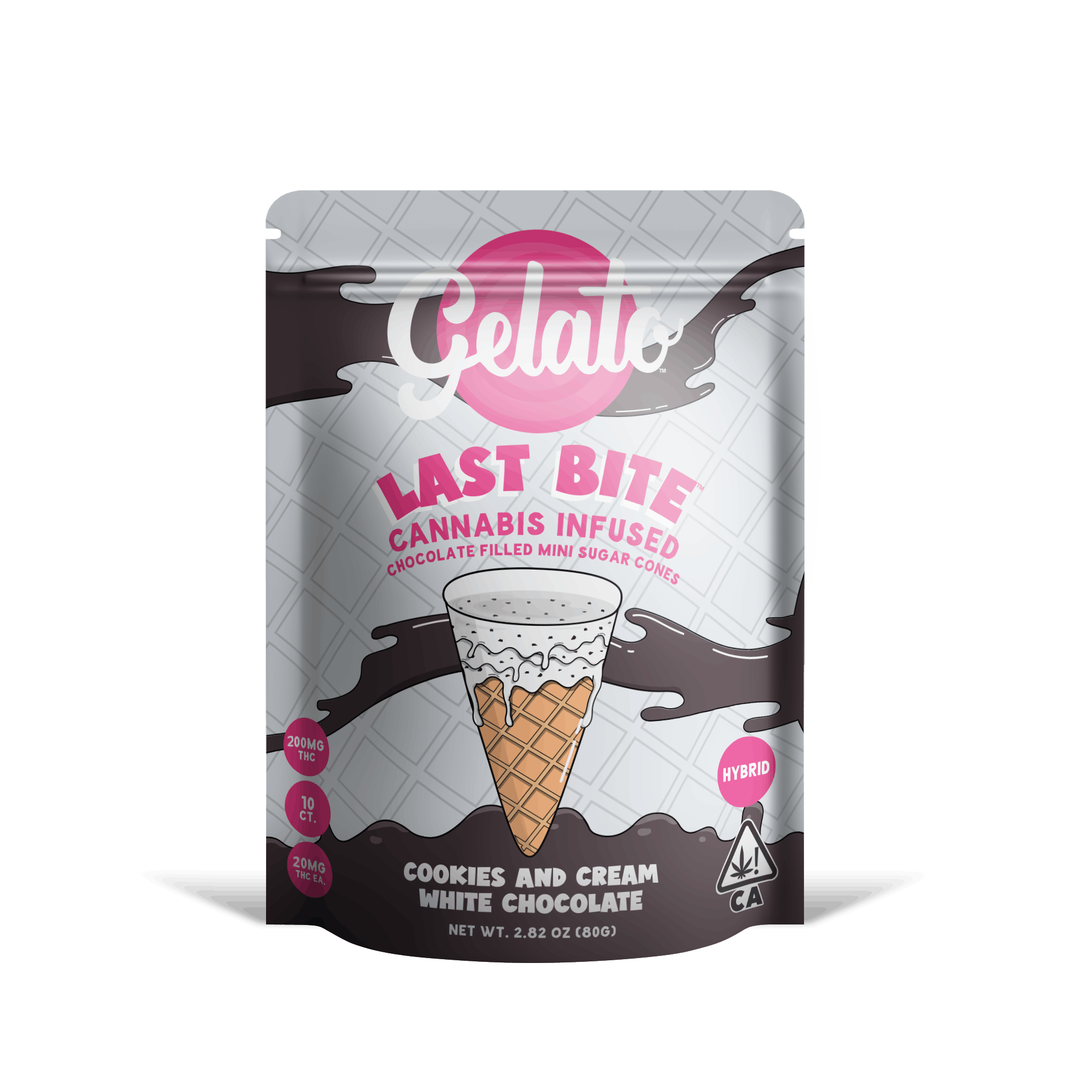 Photograph of product: Gelato - Last Bite Cookies N Cream Chocolate Sugar Cones 200mg