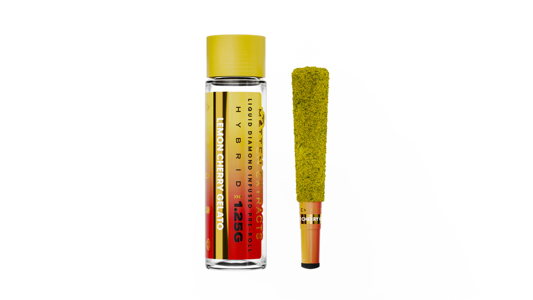 Photograph of product: MITTEN EXTRACTS | LEMON CHERRY GELATO - INFUSED PRE ROLL HYBRID