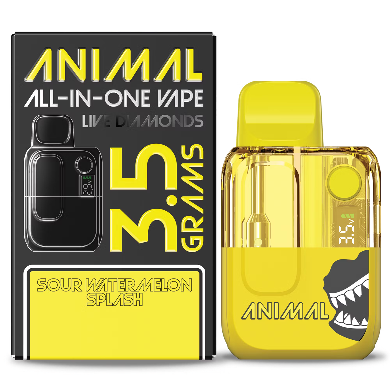 Photograph of product: Animal | Sour Watermelon Splash | Live Diamonds All-In-One Vape 3.5g