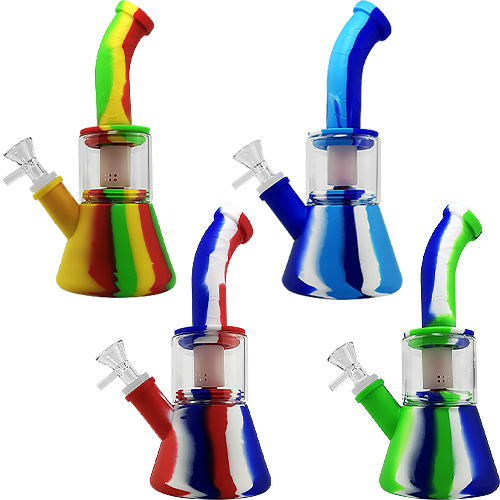 Photograph of product: 9" Silicone Beaker Bong/Rig with Shower Perc | LuvBuds