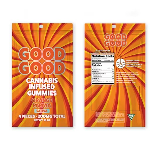 Photograph of product: Good Good - Orange Papaya - 200mg Gummies (4x50mg)