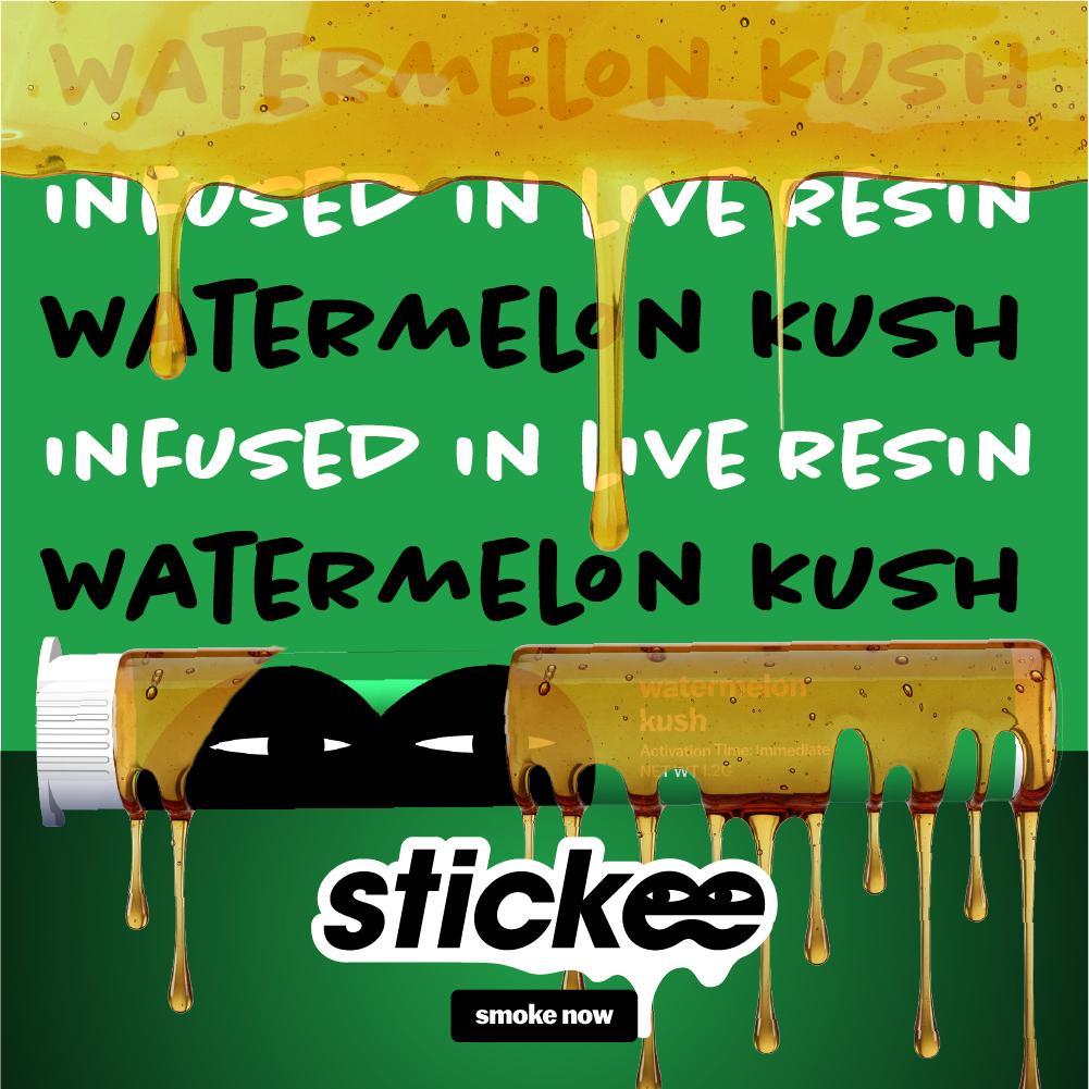 Photograph of product: Stickee - 1.2g Live Resin Infused Prerolls - Watermelon Kush
