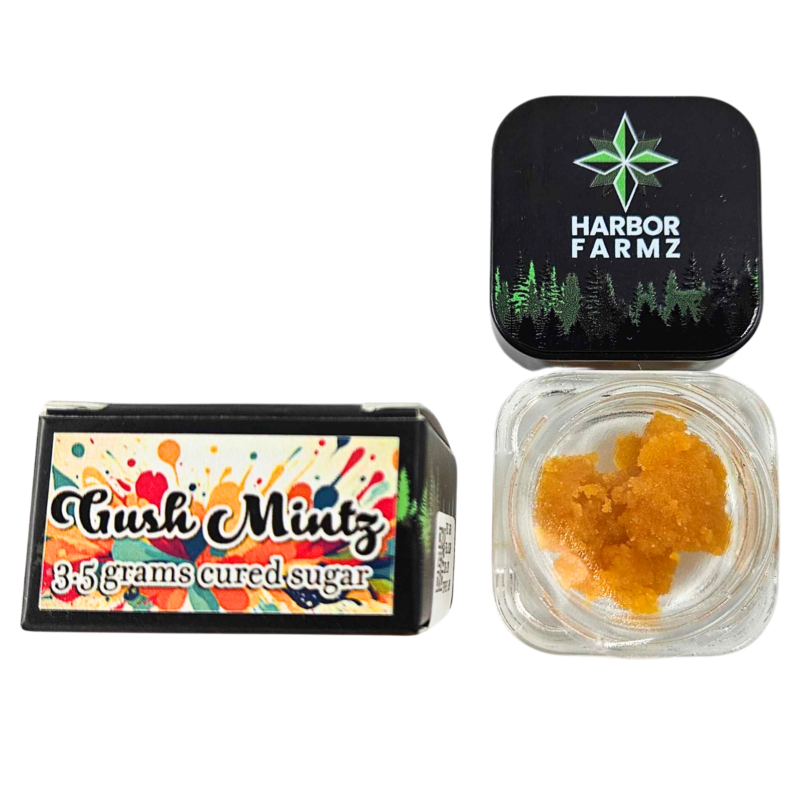 Photograph of product: HARBOR FARMZ | Concentrate | Cured Sugar | Gush Mintz