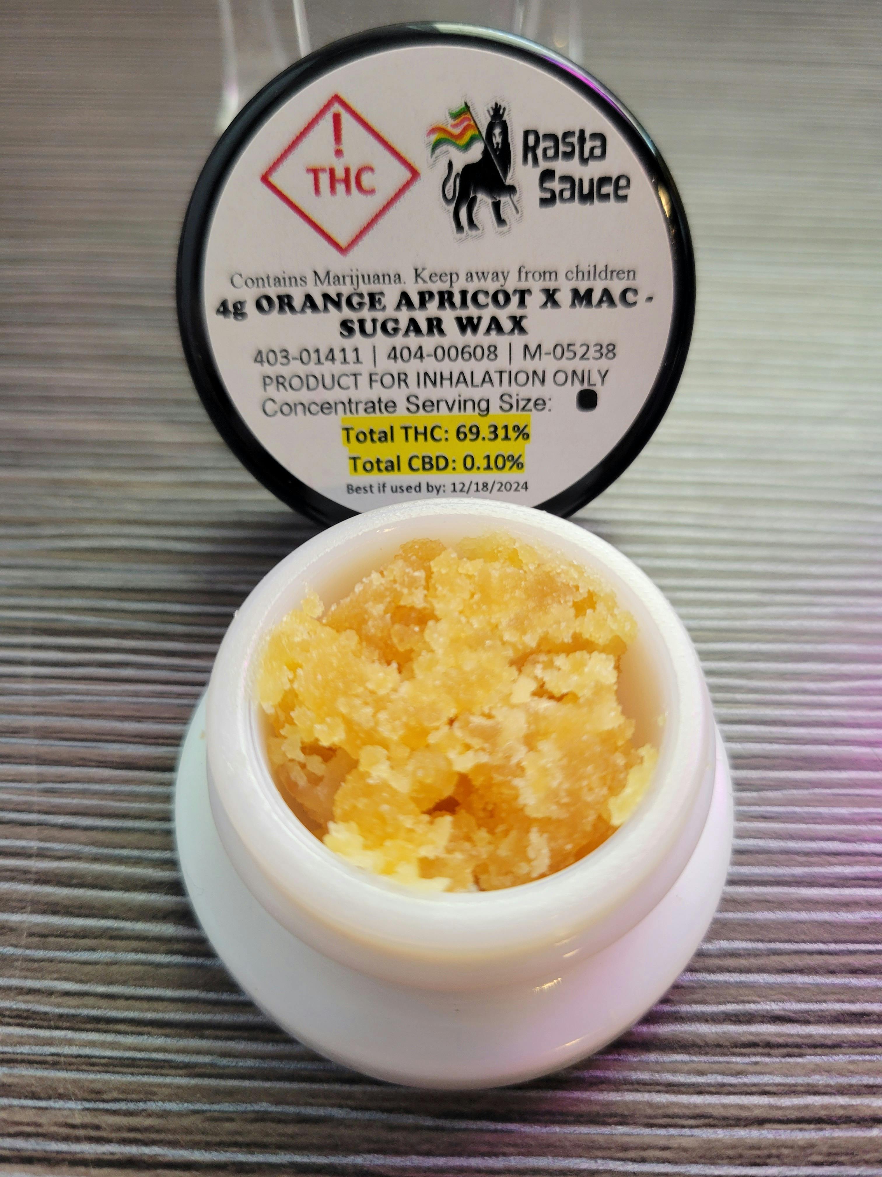 Photograph of product: 4g Bucket - Orange Apricot x Mac sugar wax