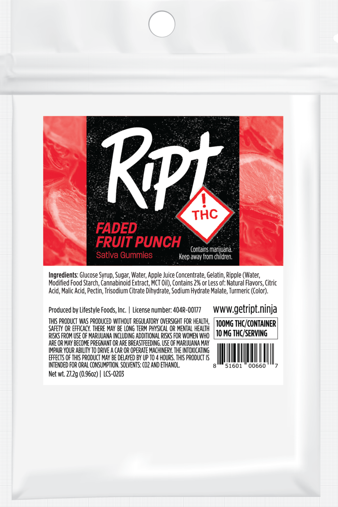 Photograph of product: Ript- Faded Fruit Punch(S)