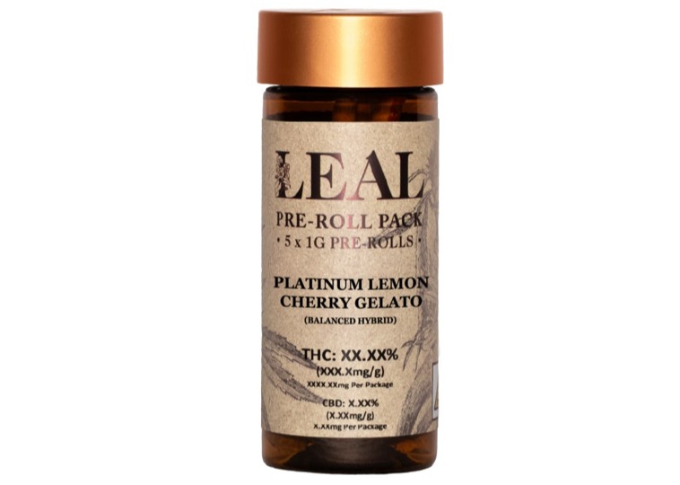 Photograph of product: Leal | Platinum Lemon Cherry Gelato | Prerolls 5pk