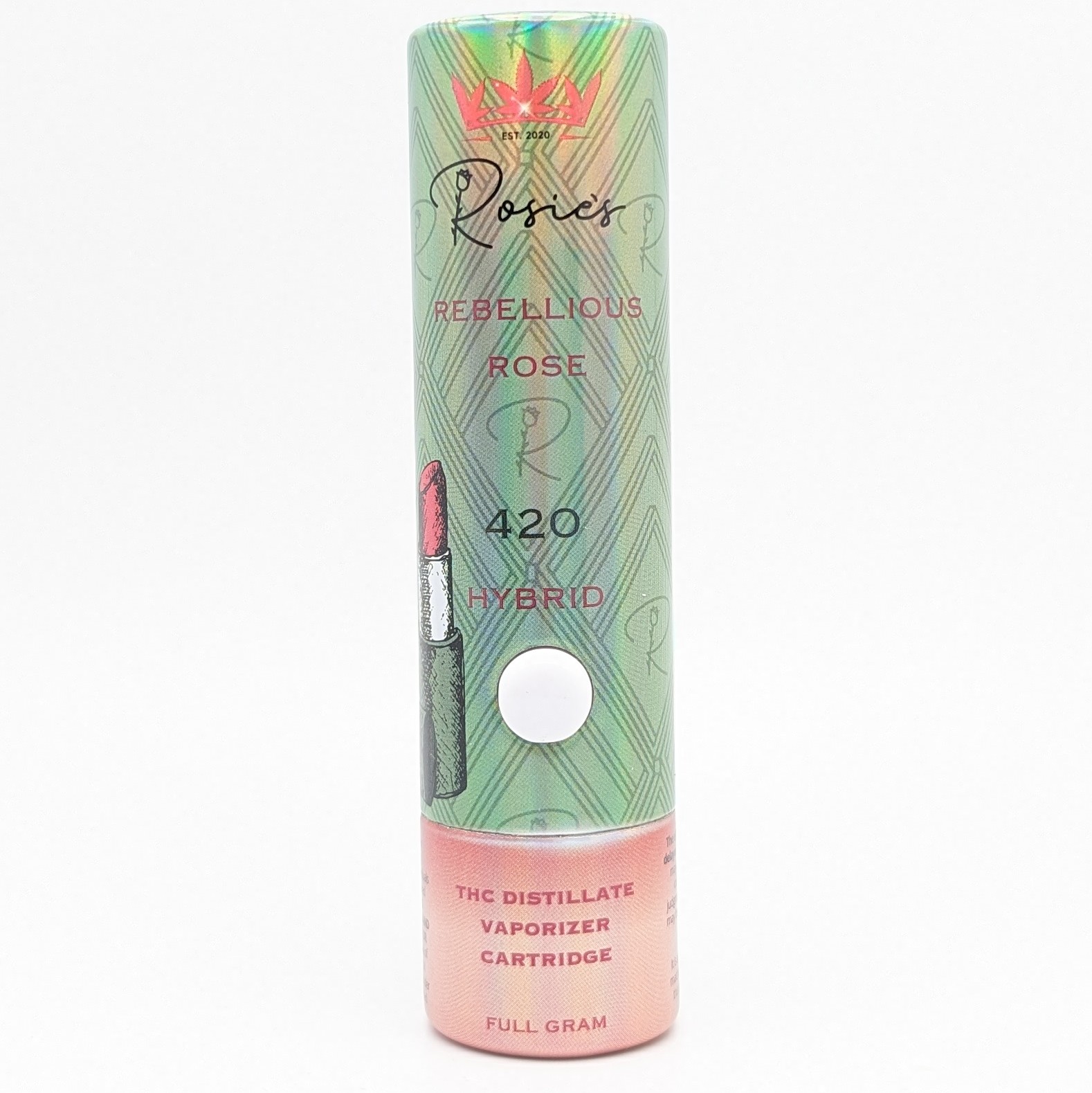 Photograph of Product: Rosie's Rebellious Rose 1g Vape Cart
