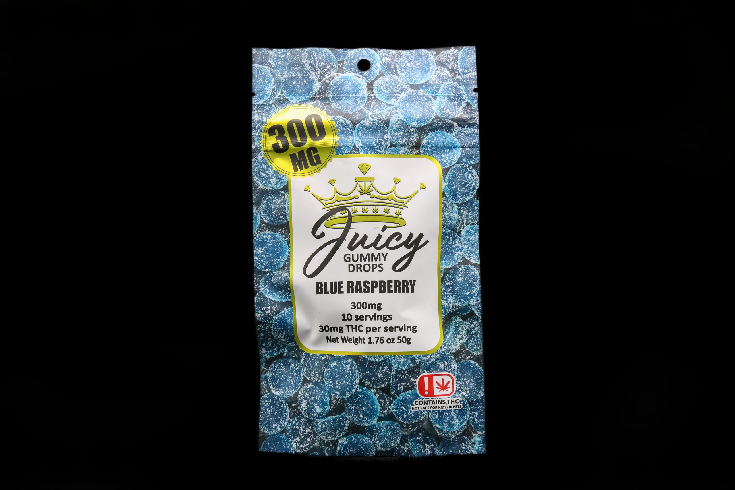 Photograph of Product: Juicy Gummy Drops - Edible - Blue Raspberry - 250mg