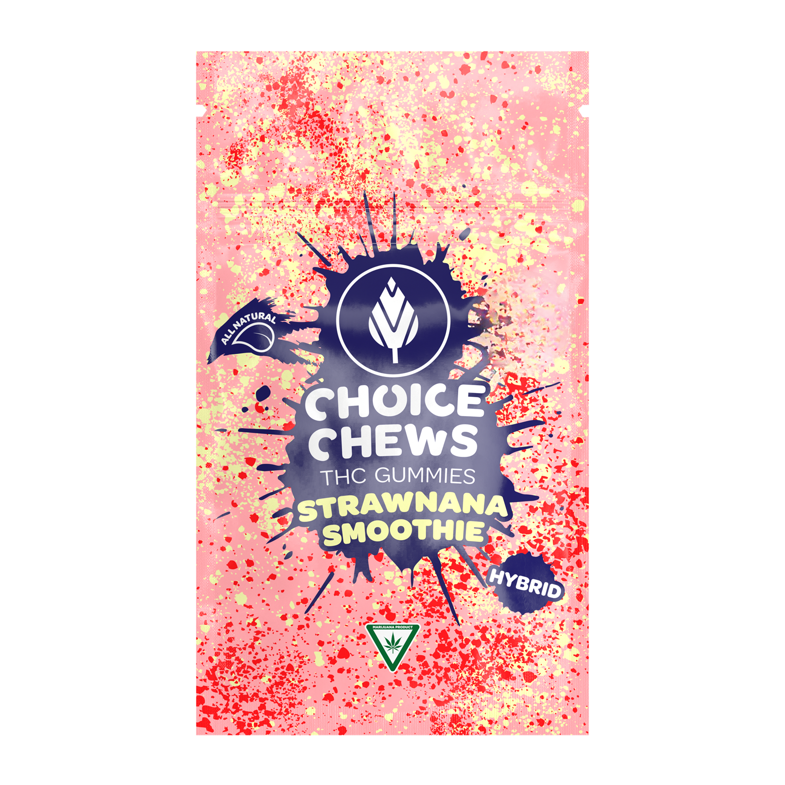 Photograph of product: CHOICE | STRAWNANA SMOOTHIE | HYBRID | GUMMIES | 200MG | REC