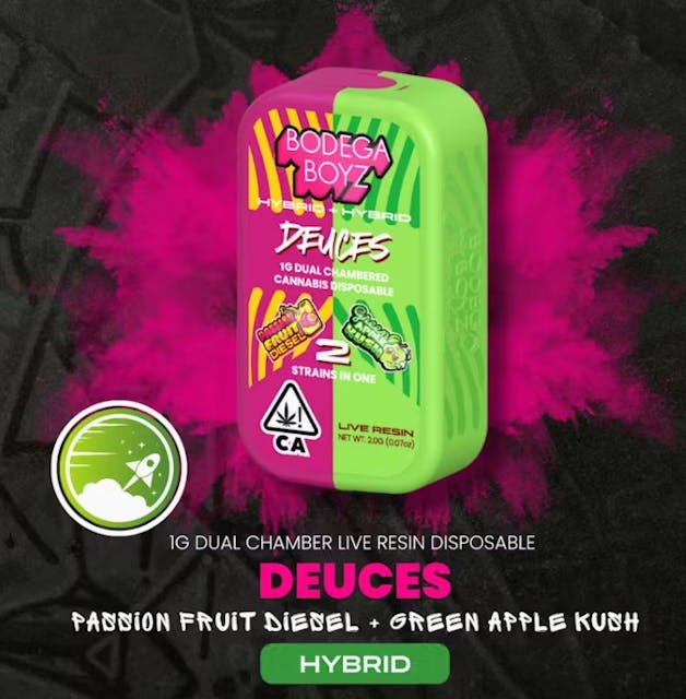 Photograph of product: Passionfruit Diesel (H) x Grn Apple Kush (H) - 1g Dual Chamber All-In-one - Retail