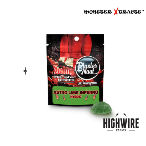 Photograph of product: Monster Gummies Blaster Naut Hybrid Astro Lime Inferno 200mg