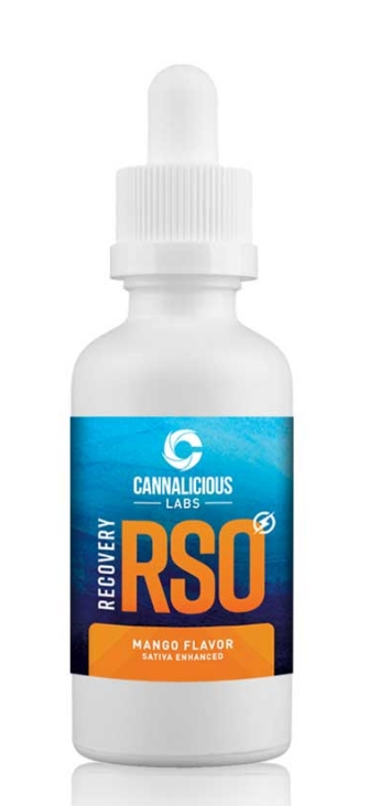 Photograph of product: CANNALICIOUS | RSO DROPPER | 1G | RECOVERY | MANGO