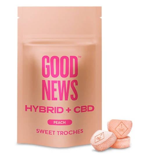 Photograph of product: Ratioed Peach Troches 100mg (10-Pack | 10mg Each)