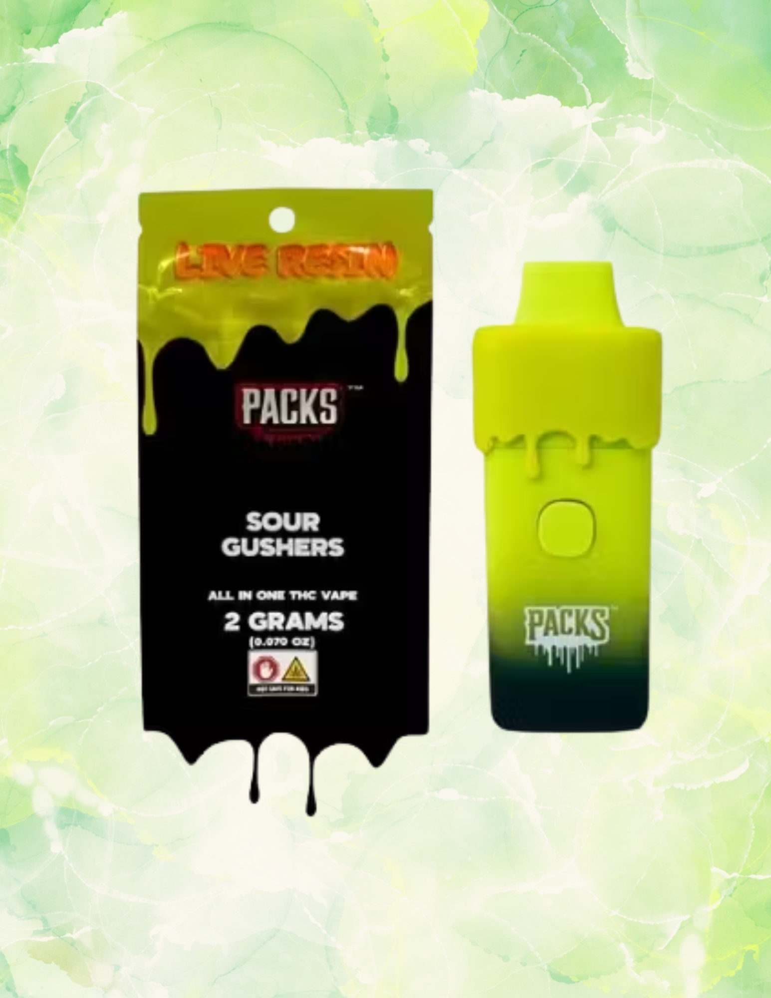 Photograph of product: Sour Gushers - Live Resin Disposable