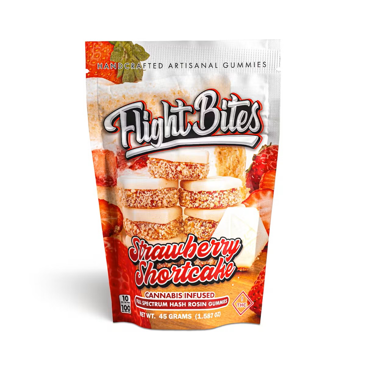 Photograph of product: Flight bites- Rosin gummy - Strawberry Shortcake - 10mg/pc