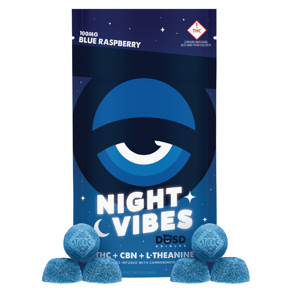 Photograph of product: Dosd - Nano Bites Night Vibes 1:1 TH-oui:CBN - Blue Raspberry