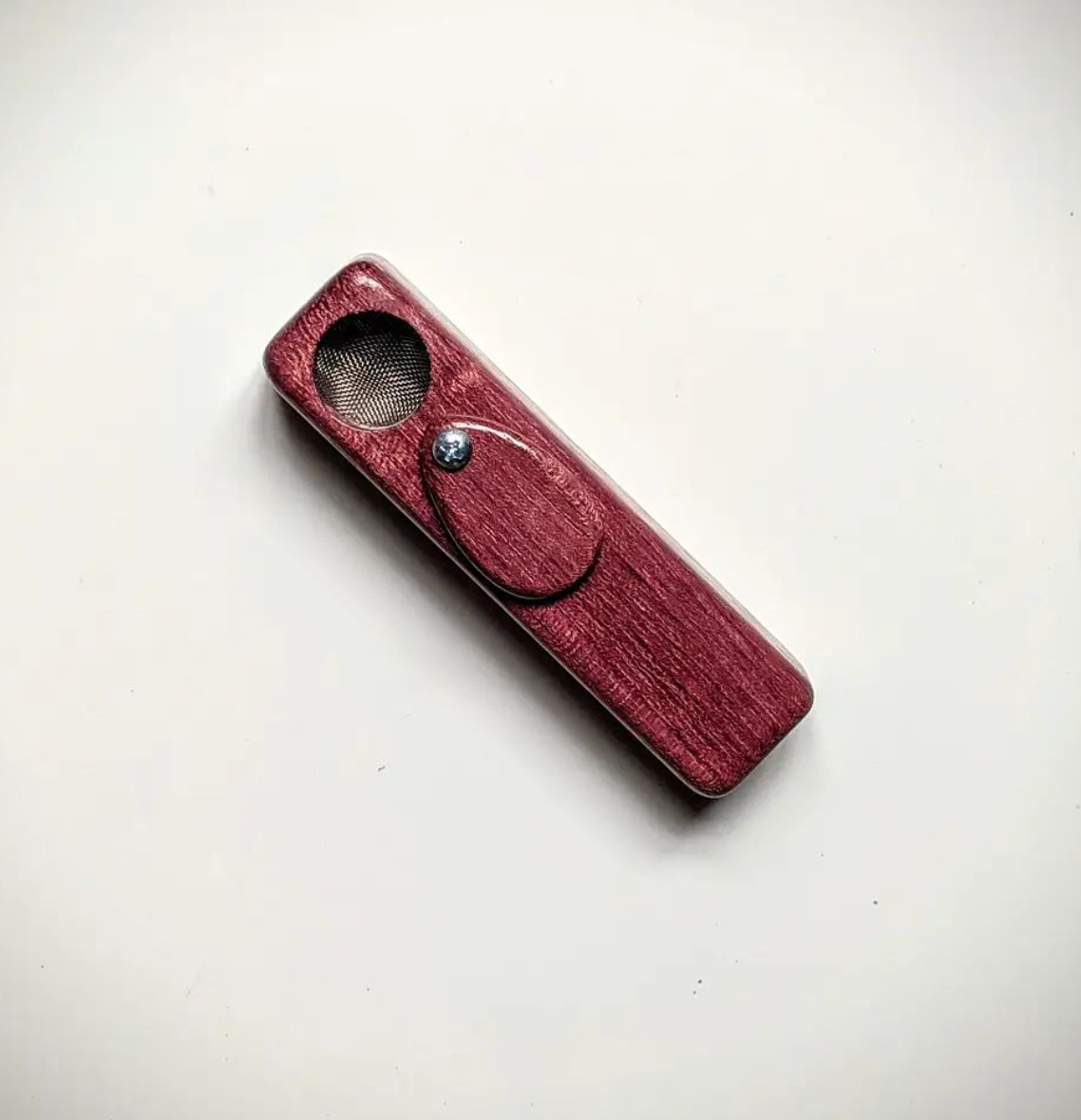 Photograph of product: Purple Heart Travel Pipe | Handmade Wooden Smoking Piece