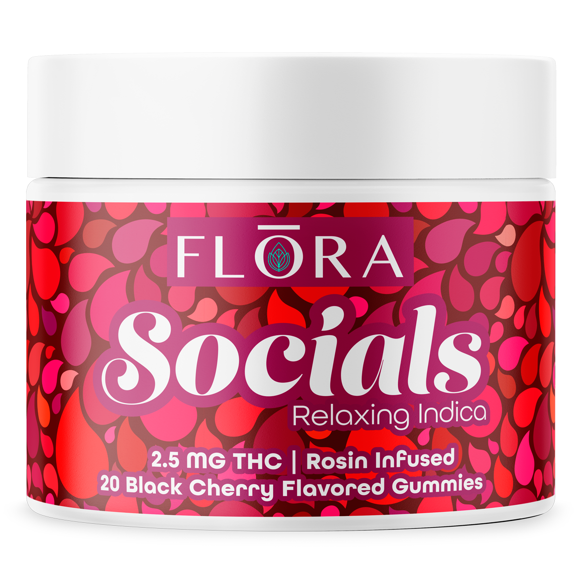 Photograph of product: Socials Rosin Gummies | Oui'd | Cherry | 20-pack