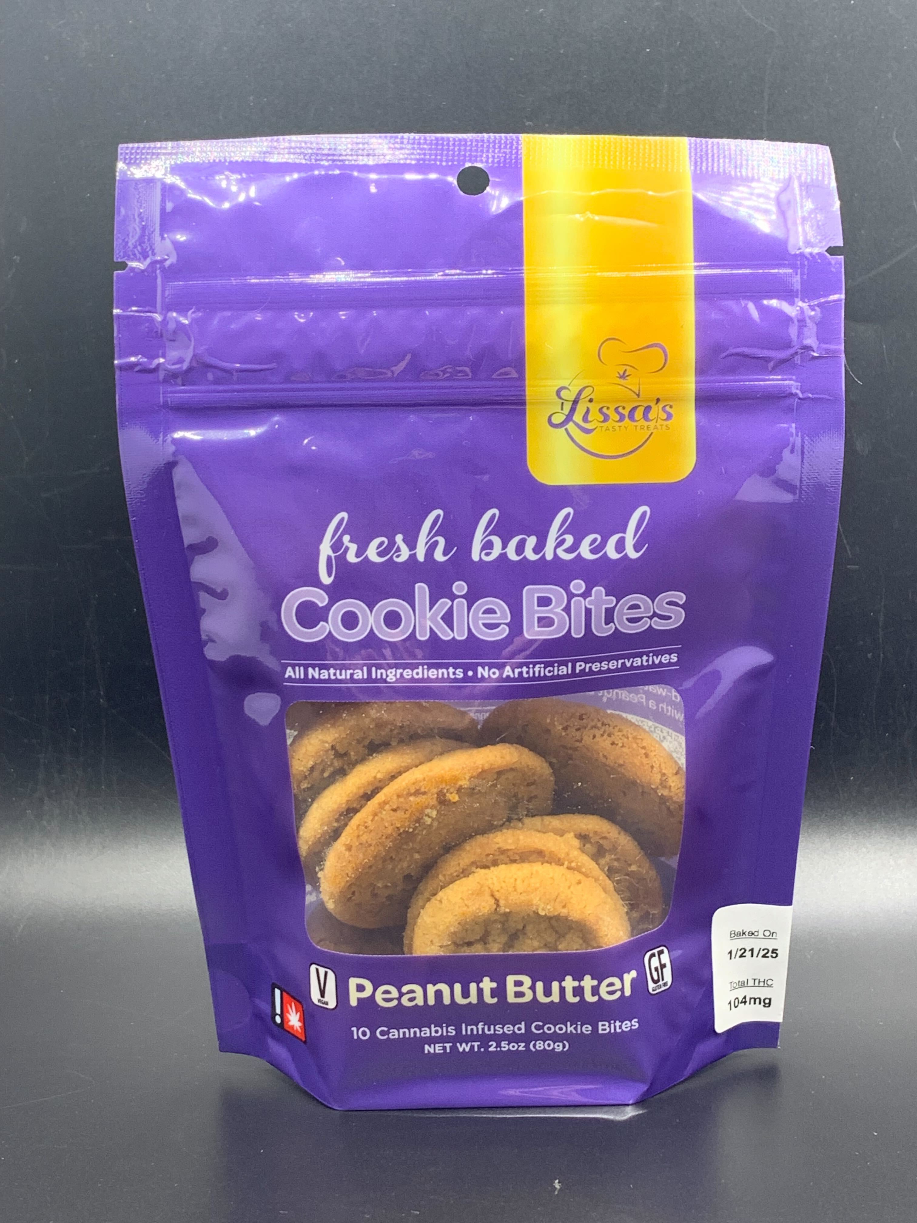 Photograph of product: Cookie Bites | Peanut Butter (Vegan & GF) | 10 Pieces x 10mg