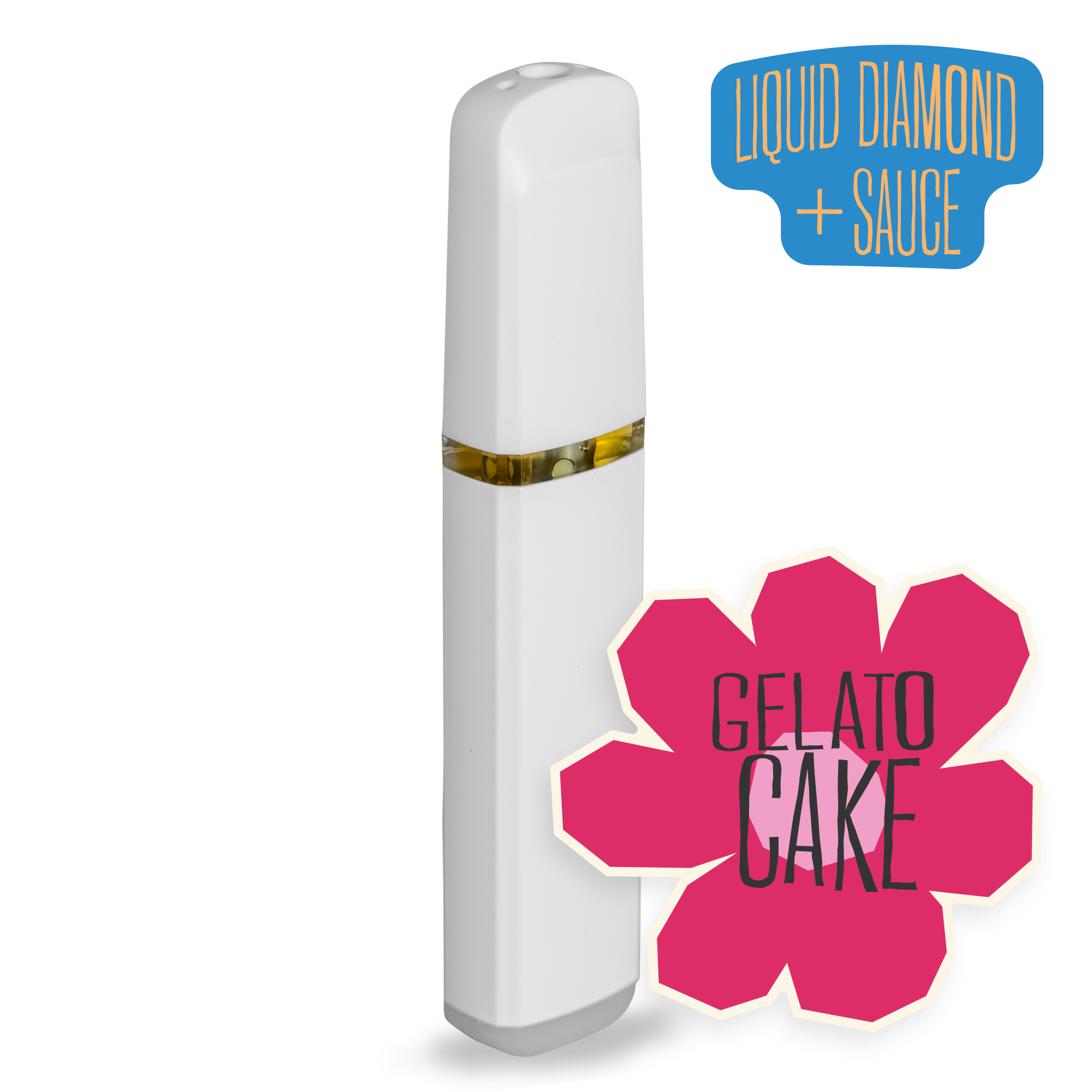 Photograph of product: District Oui'd | Disposable Liquid Diamonds and Sauce Vape | Gelato Cake | 2000mg