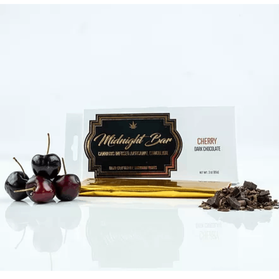 Photograph of product: Midnight Roots | Cherry Dark | Infused Chocolate Bar | 200mg | Hybrid