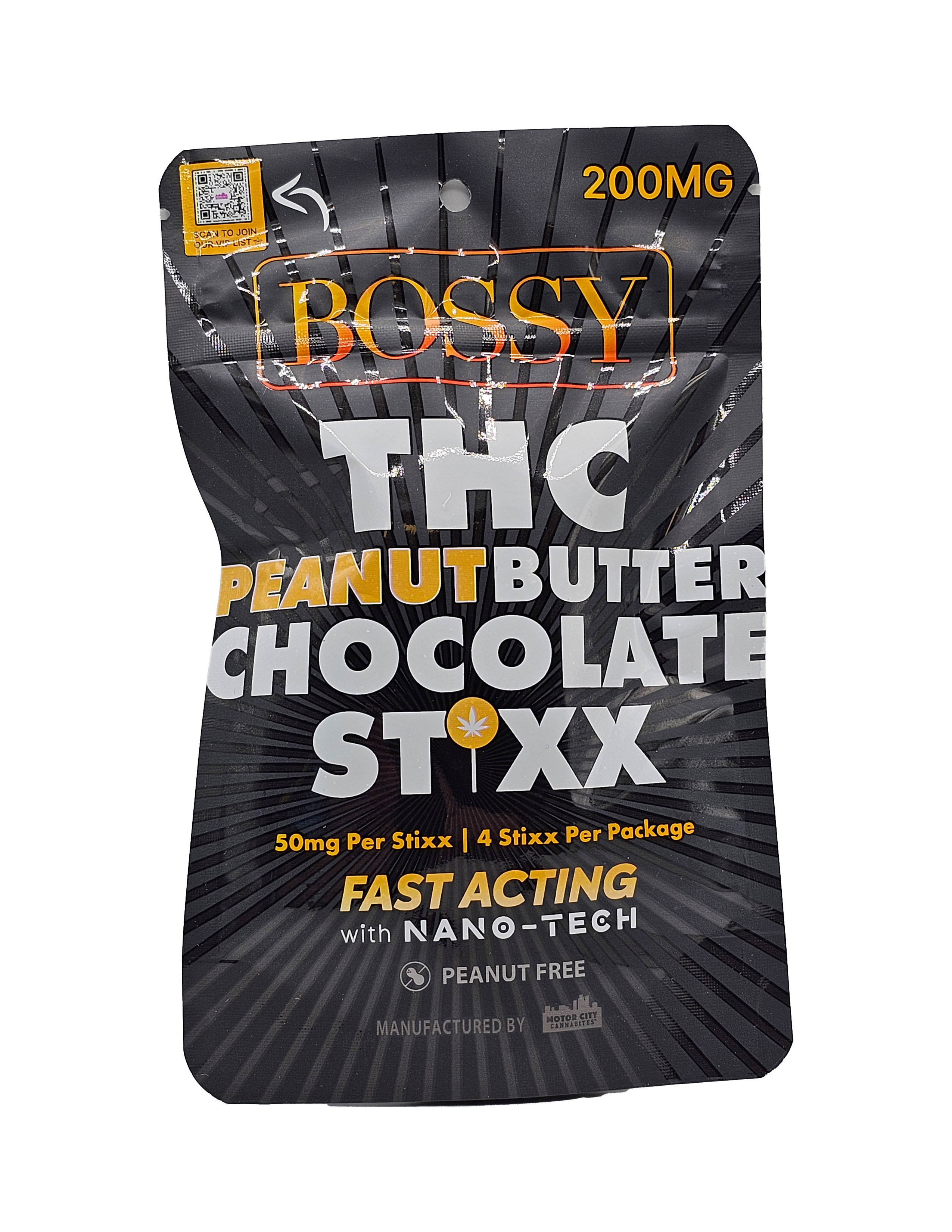 Photograph of product: Bossy Peanut Butter Chocolate Stixx 200mg Rec