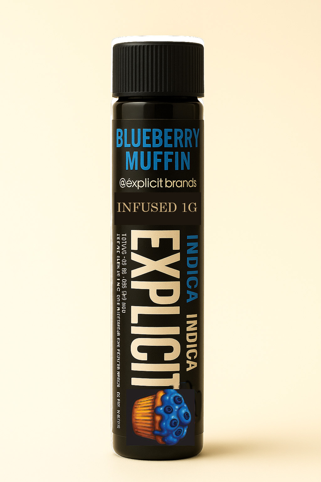 Photograph of product: Explicit Blueberry Muffin Oui'd Infused Preroll 1g