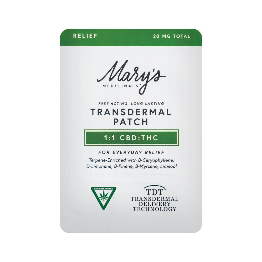 Photograph of product: Marys Medicinals - 10mg Transdermal Patch - Relief 1:1 TH-oui/CBD