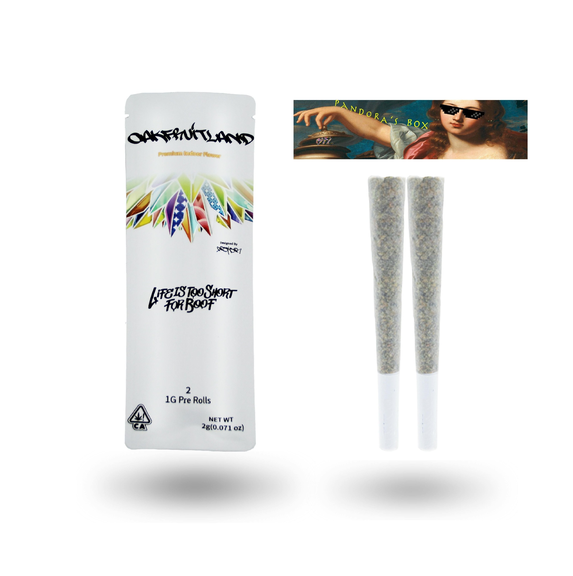 Photograph of product: Pandora's Box 2g Dual Pre-Roll Pack - Oakfruitland